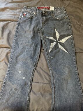 Vintage Y2K era Hand painted Jeans